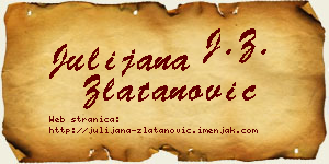 Julijana Zlatanović vizit kartica